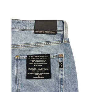 Modern American Rexford High Full Wide Straight Leg Jeans Miramar Blue